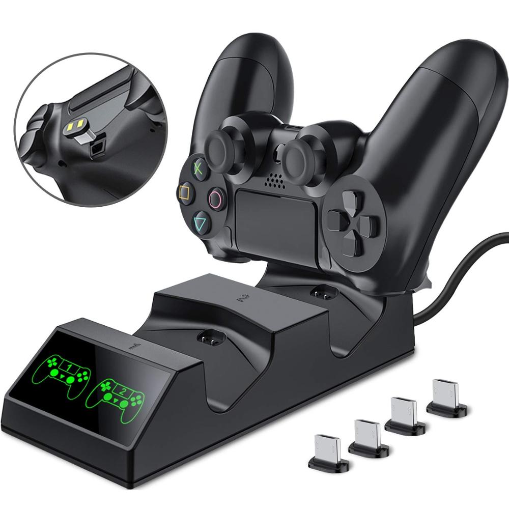 Esports Gaming Station - PS4 コントローラー充電器充電ドックステーション 4 マイクロ USB 充電ドングル付きデュアル充電ドックプレイステーション