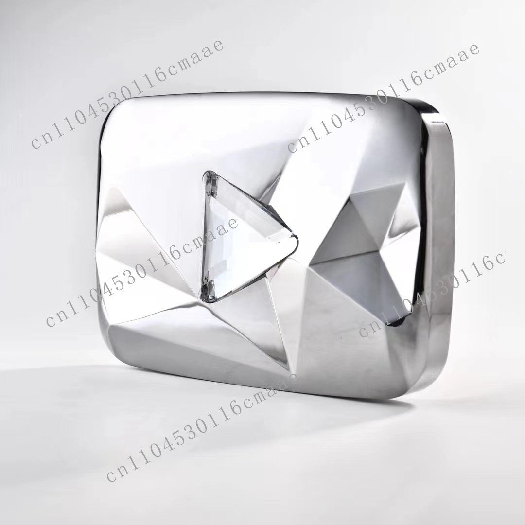 Esports Gaming Trophy - カスタムDIY YouTube再生ボタン賞メダル伝統的なスタイルの金属製ダイヤモンド飾り板トロフィー塗装技術が施されたおしゃれな記念品