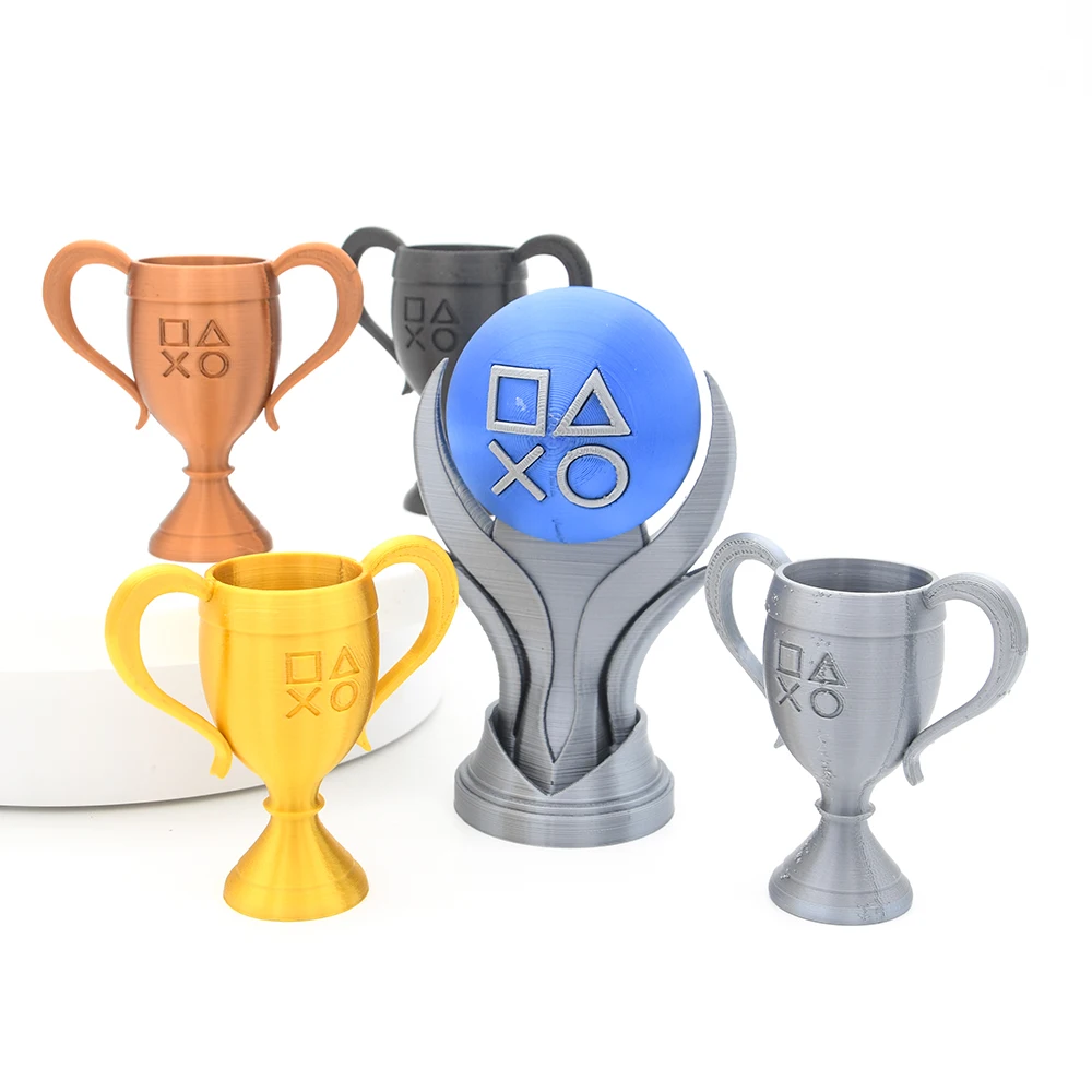 Esports Gaming Trophy - カスタマイズ可能な新しい3Dプリント可能なプラチナ、ゴールド、シルバー、ブロンズの隠しトロフィートークン、ゲーム小道具、隠し功績賞、賞品