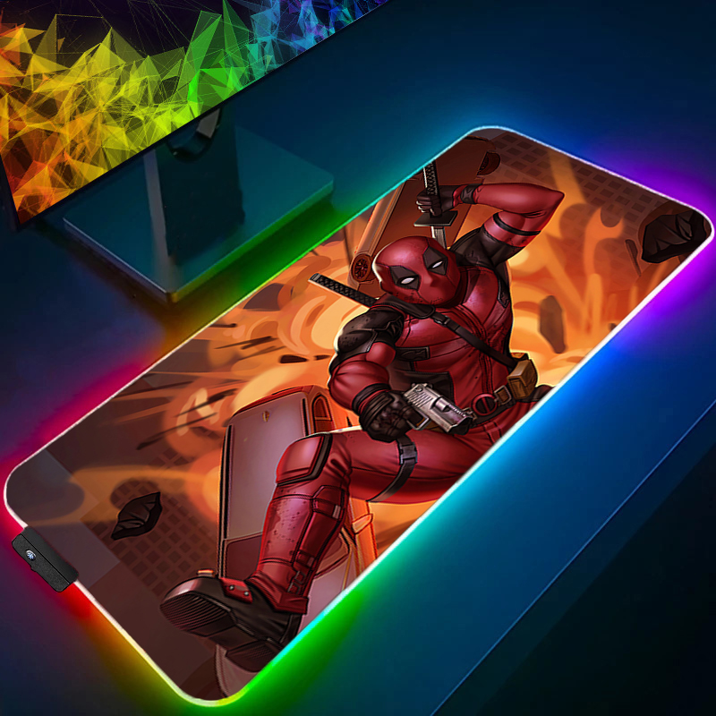 LED マウスパッドゲーミングバックライトロックエッジアニメ - Esports Gaming Mice のレビューと価格