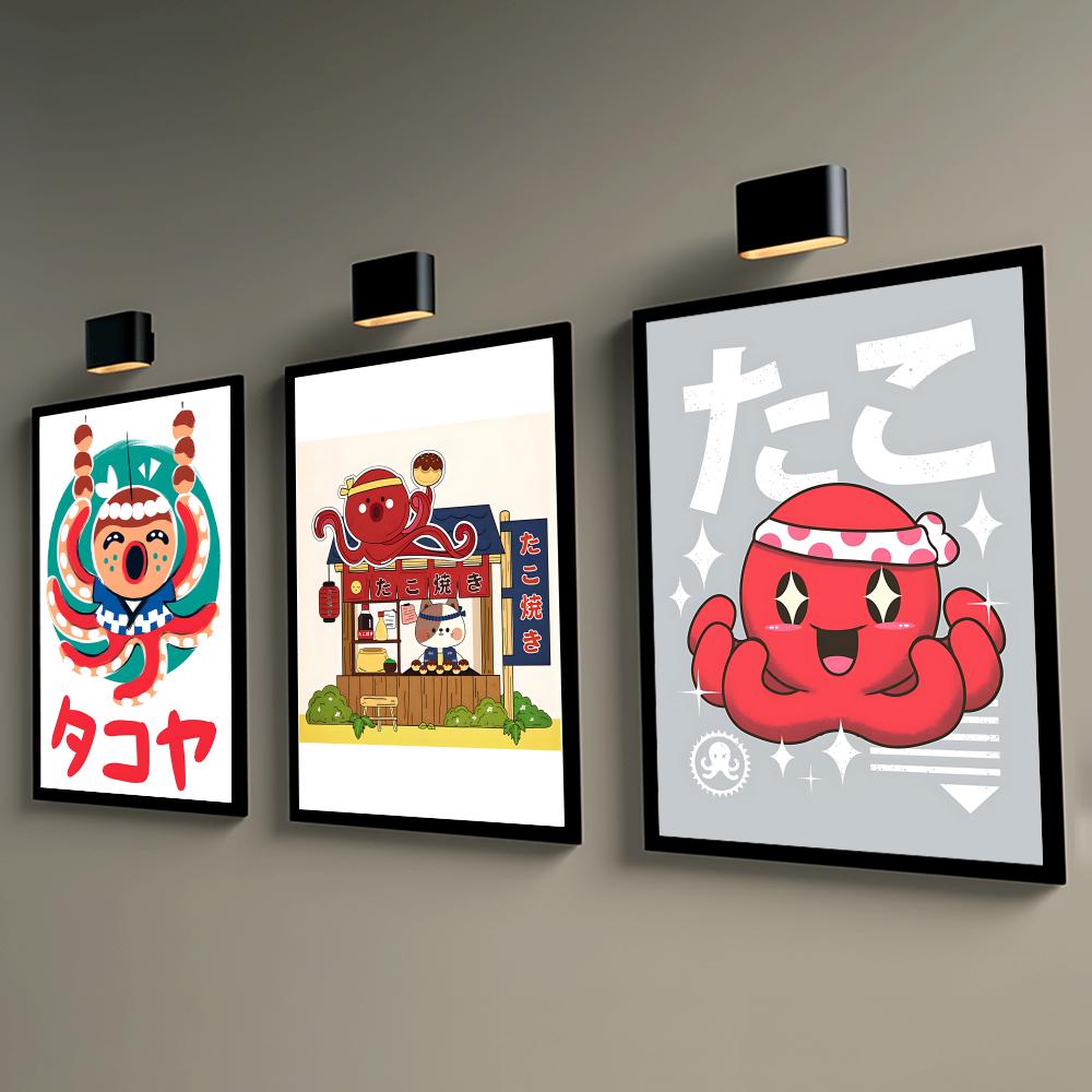 かわいいたこ焼きポスター ウォールポスター 自己粘着式 防水 - Esports And Gaming Lounge のレビューと価格