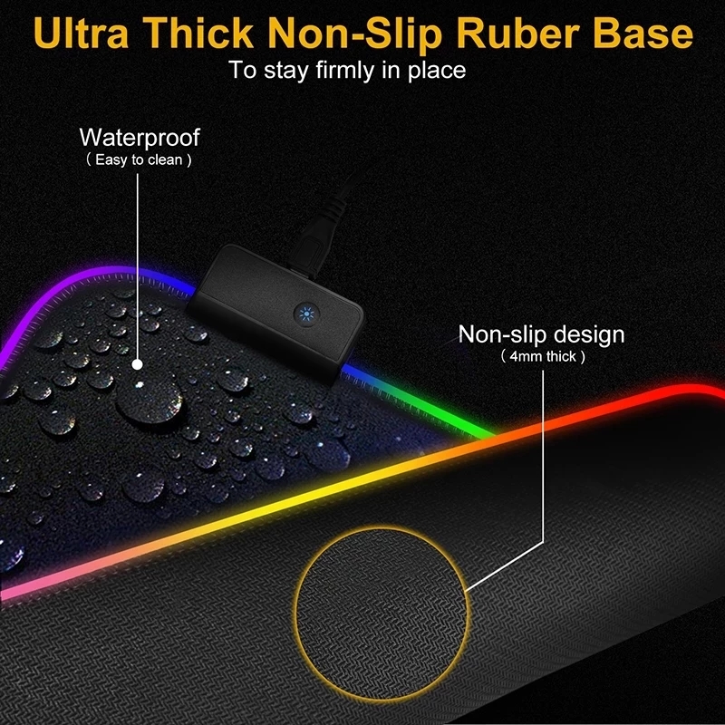 LED ライトマウスパッド RGB キーボードカバーデスクマ - Esports Gaming Table のレビューと価格